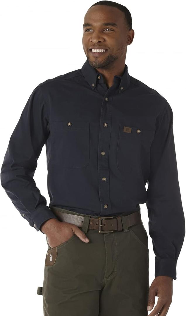 Wrangler Riggs Workwear Men's Logger Twill Long Sleeve Work Shirt Large Tall