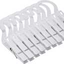 Fox Run Laundry Hooks, Set of 10 Clothing Pin Hooks, White