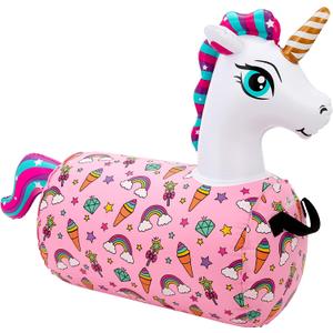 WADDLE Hip Hopper Inflatable Hopping Animal Bouncer Unicorn, Ages 2 and Up, Supports Up to 85 Pounds