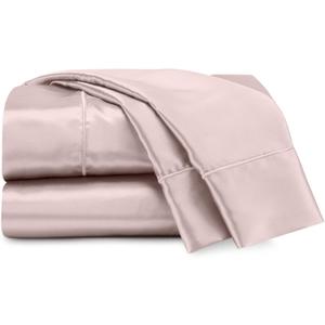 Martex Elegance 4-Piece Rose Gold Satin Sheets - Full Size Luxury Hotel Quality Set - Silky Soft & Smooth (Pink)