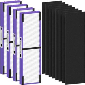 FLT4850PT HEPA Filter B Pet Replacement Compatible with G-Guardian AC4825, AC4300, AC4900, AC4825DLX, AC4850, CDAP4500 Air Purifier, 4 H13 True HEPA Filters + 8 Activated Carbon Pre-Filters, Purple