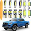 LED Interior Light Kit Package for Toyota Tacoma 2005-2021 Interior Map Dome Lights + Vanity Mirror Lights + License Plate Lights + Install Tool (12pcs LED bulbs total)