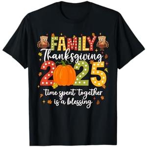 Family Thanksgiving 2025 Thanksgiving Crew Turkey Matching T-Shirt SizeXS