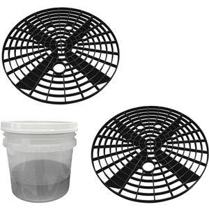 Car Wash Bucket Inserts - 2 PCS Plastic Grit Trap for Vehicle Detailing, Auto Dirt Collectors, Fits 12 Inch Diameter Bucket, Universal Car Accessories (Black)