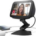 Adjustable Height Stand for Echo Show 5 (3rd gen) with USB-C and Charging Port,Tilt + Swivel Charging Station with Strong Magnetic for Charge Your Cell Phones and Earbuds