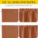 NICETOWN French Door Curtain for Door Window, Rod Pocket Thermal Short Curtain for Glass Patio Kitchen Window, 30 X 40 Inches Long, 1 Panel with Tieback, Burnt Orange