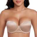DotVol Women's Multiway Push Up Convertible Underwire Strapless Bra Thick Padded Everyday Bra (38C, Beige)