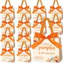 Kolldenn 25 Set Little Pumpkin Gift Bags Bulk a Little Pumpkin Is on The Way Baby Shower Goodies Bags with Handles and Bow Ribbon for Fall Baby Shower Gender Reveal Party Favors