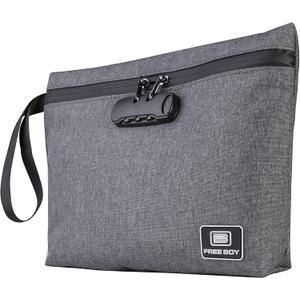 Free Boy Smell Proof Bags 11.8"x8.6"Durable Odor Proof Stash Bag with Combination Lock,Smell Odor Case Container (Black)