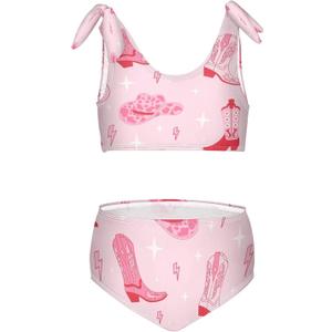 QUGRL Girls Swimsuit Two Piece Swimwear Bathing Suit for Girls Tankini Bikini Set Size 3-12T (9-10 Years, Multicoloured15)