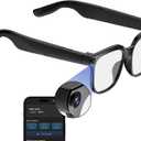 Smart Glasses with Camera,4K with Audio Bluetooth Camera Glasses for Men Women 8MP 32G HD Hidden Video Recording Support Live Feed,Ai Voice Control,150+ Language Translate, Chart GPT, WiFi