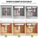 1 Pack Expandable Under Sink Organizers Storage With Upgrade Ball-Bearing Slide Tracks,2-Tier Pull Out Under Cabinet Organizer Height Adjustable,Not Suitable For Cabinets With Partitions In The Middle (White)