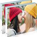 ILYXY 2 Pack Acrylic Frame 4x4, 20% Thicker, 20mm Thick Frameless Clear Picture Frame, Double Sided Magnetic Photo Frame, Free Standing Desktop Display Stand Acrylic Picture Frames