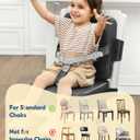 HOMEAL Booster Seat for Kitchen Chair - Toddler Booster Seat for Dining Table - Dining Seat with Adjustable Straps - Non-Slip Base & Breathable Fabric - Dark Gray