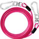 jenico Dog Tie Out Cable: 10 ft Dog Lead for Yard - Heavy Duty Chain Leash Outside for Small Large Dogs Up to 500 lbs - Outdoor Dog Runner Tether