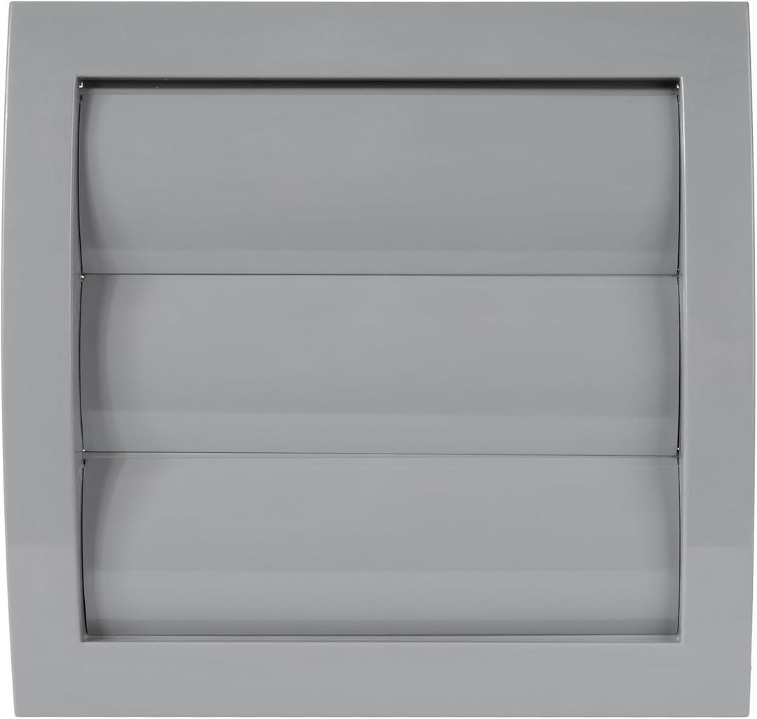 Vent Systems 4" Inch Gray Plastic Vent Cover  Weather-Resistant Louvered Exhaust Outlet with Flap and Built-in Mesh Screen for Bathroom and Kitchen Exhaust, Garage, Office, HVAC System  Outdoor Use