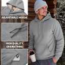 TACVASEN Men's Pullover Hoodie Thick Sherpa Lined Kangaroo Pocket Winter Windproof Warm Fleece Hoodie Athletic Sweatshirts (Gray)