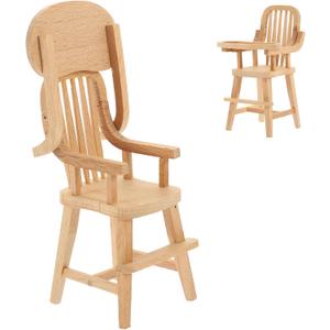 jojofuny Dollhouse Wooden High Chair, Miniature Highchair, Mini House Supplies, Mini Doll Furniture 1:12 Scale Desktop Chair Decoration Accessories