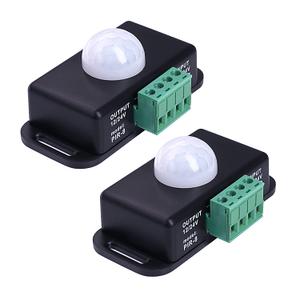 2 Pack Sensky 6A DC 12V 24V PIR Motion Sensor,LED Motion Sensor Switch Body Infrared Motion Sensor Detector Inductor Switch for Timer Function Sign Control PIR Controller LED Strips Lighting
