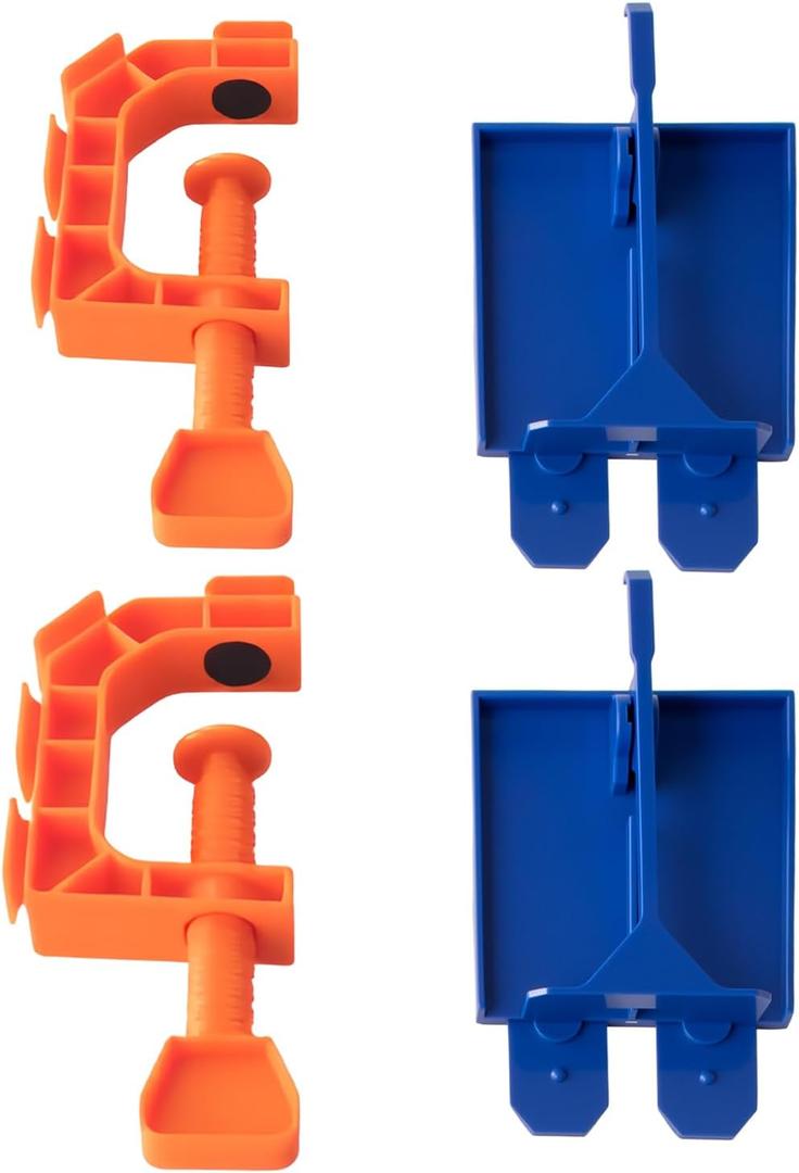 Track Clamp and Starter Gate Compatible with Hot Wheels Racetracks (4 Lane Startr Gate + 2 Clamp Combo)