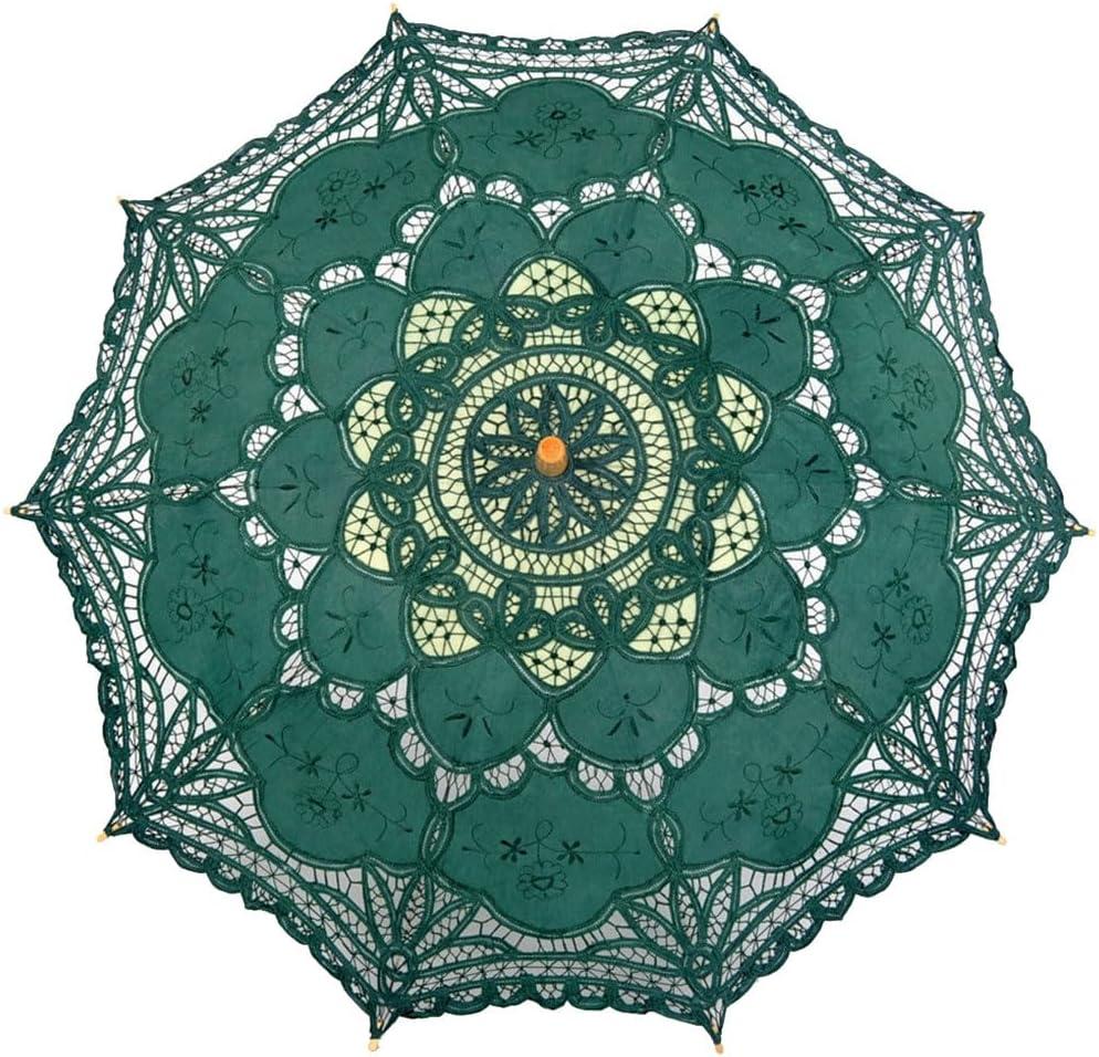 Lace Parasol Umbrella Vintage Wedding Bridal Lace Umbrella for Decoration Photo Tea Party 32 Inch Adult Size