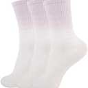 Ivyhouse Pilates Yoga Socks with Grips for Women - Colorful Non Slip Crew Athletic Socks - Cute Grippy Workout Hospital Socks (5-10, 4 Pairs)