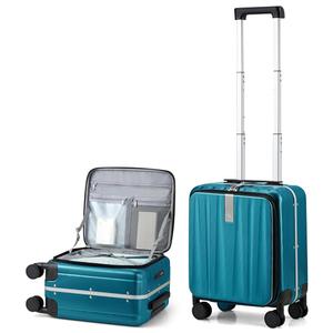 Hanke 16 Inch Underseat Carry on Suitcases with Wheels, Lightweight Hard Shell Carry on Luggage with Wheels for Weekender, Travel Approved Small Suitcase, Travel Luggage for Womem Men, Caribbean Blue