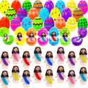 24 Pcs Prefilled Easter Eggs with Mini Jesus Figurines Resin Toys Great for Kids Toddlers Easter Egg Hunt Fillers Easter Basket Stuffers Party Favor Gifts
