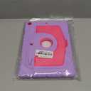 OKP Case for iPad 9th/ 8th/ 7th Generation 10.2 Inch (2021/2020/ 2019), Shockproof Rugged Heavy Duty i Pad 9 8 7 th Gen Protective 10.2'' Cover with Pencil Holder/Kickstand, Purple+Hot Pink