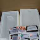 BALEINE 6 Pack Stackable Shoe Storage Boxes Fit Size 9, Thickened Clear Shoe Box Bins with Lids, Plastic Foldable Shoe Rack Organizer Sneaker Storage Containers (Large, White)