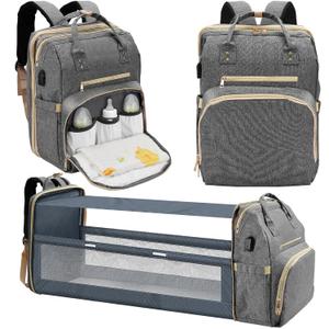 Lenski Diaper Bag Backpack, Baby Shower Gifts for New Mom, Baby Registry Search, Newborn Diaper Bag with Changing Station and USB Charging Port, Toddler Travel Essential, Large Capacity Nappy Bag