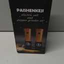 Electric Salt and Pepper Grinder Set - Automatic Battery Powered Salt Grinder Salt and Pepper Shakers Set Electric with Auto Light Adjustable For Gravity Operated Wood Grain Peppercorn Mill