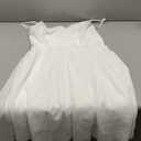 Dressever Summer Cocktail Dress V-Neck Adjustable Spaghetti Strap Chiffon Sundress White L