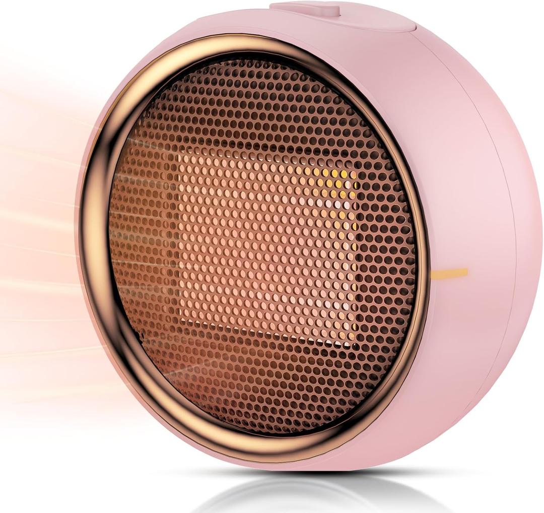 ASNUG Space Heater, Portable Electric PTC Ceramic Heaters for Indoor Use, 2S Efficient Heating, Tip-Over & Overheat Protection, Quiet Small Mini Desk Heater for Bathroom Home Office Bedroom