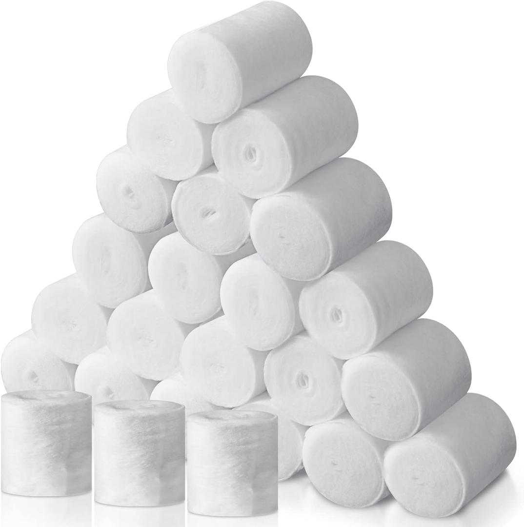 Treela 24 Rolls Cast Padding Individual Pack Undercast Padding Roll Wrap Bandage with Plaster Soft Cloth for Halloween Wrap Bandage Art Projects Body Casts Mask Making Supplies (2 Inch x 8.9 ft)