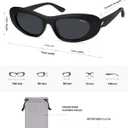 SOJOS Retro Cat Eye Sunglasses for Women Polarized UV400 Designer Inspired Sun Glasses SJ2617A (Black/Grey)