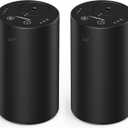 Waterless Essential Oil Diffuser, Rechargeable Scent Diffusers with 3 Mist Levels & Timers, Portable Aromatherapy Diffuser for Home Car Room Studio Office, Black Metal 2 Pack