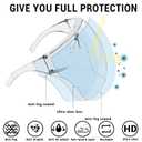 4 Pack Face Shield with Glasses, Face Mask Shield Anti-Fog Clear Ultra Clear Reusable Protective Plastic Face Shield Mask Droplet Splash Guard for Women Men Kids