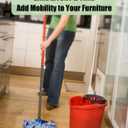 TRVL FIELDER Self Adhesive Caster Wheels for Furniture, Small Casters for Furniture Legs, Low Profile Table Wheels, 28 LBS Load Capacity Per Steel Wheel, Rollers for Kitchen Appliances (16 PCS, Black)