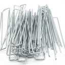 100 Pack Garden Landscape Staples, 6 Inch 11 Gauge Galvanized Garden Stakes Ground U Shaped Landscape Pins to Secure Lawn Fabrics Weed Barrier Covers Ground Cover and Landscaping