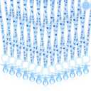 100 Pieces Baby Shower Pacifiers Necklace, Cute Acrylic Pacifier Necklaces for Chupones para Baby Shower Games Charm, Party Favors, Decorations DIY, Gender Reveal Table Scatter(Blue)