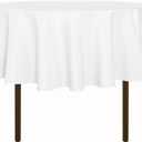 sancua Round Tablecloth - 48 Inch - Water Resistant Spill Proof Washable Polyester Table Cloth Decorative Fabric Table Cover for Dining, Buffet Parties and Camping, White(Fits 20-36 Inch Tables)