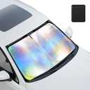 Aokway Car Windshield Sun Shade  Foldable Sun Shade Keeps Your Vehicle Cool | UV Blocker | Sun Protector with Storage Bag (M:55.1x 27.6 inches)