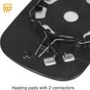 X AUTOHAUX Rearview Right Side Heated Mirror Glass Double Curved with Backing Plate 12795610 for Saab 9-5 2003-2009