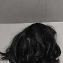 Unisex Natural Black Straight Flip in Short Full Bang Realistic Halloween Costume Cosplay Synthetic Bob Wig, 12 x 7 x 1 inches