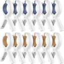 Senbowe 12 Pack Beach Towel Clips, Heavy Duty Plastic Clothes Pins, Windproof Clothes Clips to Dry on Clothesline and Hanging Rack