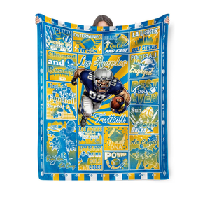 Football Blanket Gifts Team Color Plush Fleece Cozy Sports Throw Blanket for Sofa Bed Living Room Tailgate Multiple Sizes Gift for Sports Fans