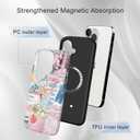 Compatible for iPhone 13 Pro Case Compatible with MagSafe [6ft Drop Tested] Rugged Shockproof Protective Phone Case for Women Girly Pink Cute Bows Florals Fashion Collage Design