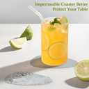 12 Sets Faux Leather Coasters for Drinks, Handmade Dual Sided Drink Coasters for Tabletop Protection, Non-Slip Washable Coasters for Tea Cup Living Room Office Desk DecorationGrey and Brown