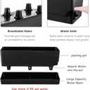 2 x Self Watering Pots for Indoor Plants 17 Inches Window Boxes Planters Rectangular Flower Pots Rectangle Herb Pots Large Plant Pots with Drainage Holes and Saucers Windowsill Planter (2, Black)